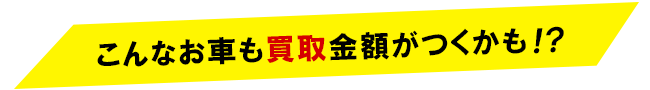 こんなお車も買取金額がつくかも！？